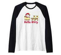 Hello Kitty Xmas Santa Reindeer Christmas Festive Retro Joy Raglan Baseball Tee