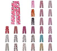 Hello Kἰtty Pyjama Bottoms Womens Cat Fluffy Pyjamas Bottoms Cute Anime Cartoon Flannel Pyjamas Comfortable Lounge Pants Plus Size Pj Bottoms Lounge Wear Halloween for Women Girl Men