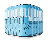 HELLO LAGER | British Helles-Style Lager | Alcohol Free 0.5% ABV | Feel-Good Vibe Blend | Vegan & Gluten Free | 440ml x 12 cans
