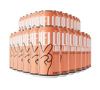 HELLO LAGER | British Helles-Style Lager | Alcohol Free 0.5% ABV | Fruity Peach + Feel-Good Vibe Blend | Vegan & Gluten Free | 440ml x 24 cans