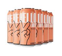HELLO LAGER | British Helles-Style Lager | Alcohol Free 0.5% ABV | Fruity Peach + Feel-Good Vibe Blend | Vegan & Gluten Free | 440ml x 6 cans