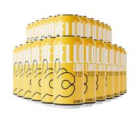 HELLO LAGER | British Helles-Style Lager | Alcohol Free 0.5% ABV | Top with Lemon + Feel-Good Vibe Blend | Vegan & Gluten Free | 440ml x 24 cans