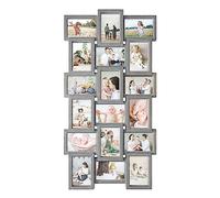 HELLO LAURA - 4x6 Picture Frame Collage With 18 Openings for Wall - Large Photo Frame Collage Wall Decor for Living Room Bedroom - Elegant Grey