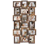 HELLO LAURA - 4x6 Picture Frame Collage With 18 Openings for Wall - Large Photo Frame Collage Wall Decor for Living Room Bedroom - Rusted Gold
