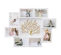 HELLO LAURA - 8 Photo Collage Frame for Wall 4x6 Picture Frame Collage with Tree Decor Collage Picture Frames for Wall Family Photo Frames for Home Living Room - White