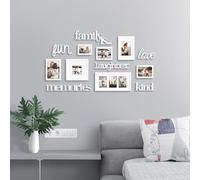 HELLO LAURA White 4x6 inch Family Theme Collage Picture Frame (7 Items, PVC Frame, Wall Mount)