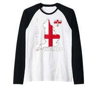 Hello London I Love England Map Flag Proud English Daddy Mom Raglan Baseball Tee