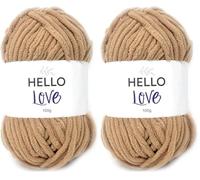 Hello Love Blanket Yarn 100g - Latte (Pack of 2)