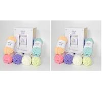 Hello Love Blanket Yarn Gift Box 6 Balls x 50g Each Pastel Colours | Yarn for Crochet/Knitting 195m (Pack of 2)