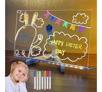 Hello Luno Magic Board, Acrylic Led Writing Message Board with 7 Color Pen, Wipeable Led Board Drawing, Reusable Helloluno Magic Board for Toddlers (30 * 20cm)