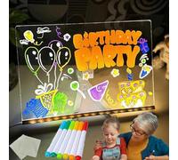 Hello Luno Magic Board, Magicboard - Where Creativity Lights Up, Acrylic Led Writing Message Board With 7 Color Pen, Reusable Helloluno Magic Boards, Wipeable Led Boards Drawing With Stand (30*20cm)