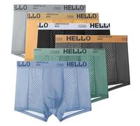 Hello Mesh Mens Underwear, Men's Mesh Ice Silk Underwear, for Men, Mens Breathable Trunks, Multipack (Mix,XXL)