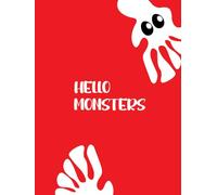 Hello Monsters Notebook- Red Edition: Wide Ruled Lined Notebook for Kids, School & Creative Writing
