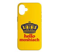 Hello Moshiach Now Messiah Chabad Lubavitch Rebbe Jewish Case for iPhone 16 Plus