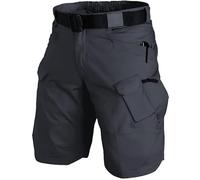 Hello MrLin Cargo Shorts Men Stretch Quick-Dry Running Shorts Waterproof Outdoor Camping Athletic Shorts with Pockets(no Belt) Dark Grey