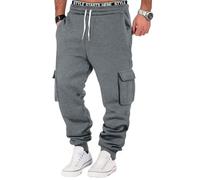 Hello MrLin Joggers for Men UK Casual Drawstring Baggy Sweatpants Stretch Waist Gym Workout Tracksuit Bottoms Men with Pocket Grey