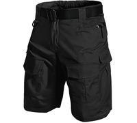 Hello MrLin Mens Cargo Shorts Stretch Waterproof Work Shorts Quick-Dry Outdoor Walking Camping Cargo Shorts with Multi Pockets(no Belt) Black