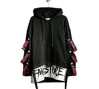 Hello MrLin Men's Hip Hop Hoodie Japanese Harajuku Streetwear Techwear Urban Pullover Black