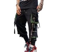 Hello MrLin Men's Jogger Pants Punk Cargo Baggy Techwear Hip Hop Harem Pants Streetwear Tactical Track Pant