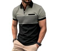 Hello MrLin Mens Polo Shirts Short Sleeve Summer Cotton Breathable Golf Polo Shirts for Men Adult Classic Casual Contrast Stripe Polo T-Shirt