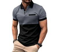 Hello MrLin Mens Polo Shirts Short Sleeve Summer Cotton Breathable Golf Polo Shirts for Men Adult Classic Casual Contrast Stripe Polo T-Shirt