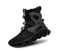 Hello MrLin Men's Running Shoes Non Slip Athletic Tennis Walking Blade Type Sneakers Hip Hop, Black&white, 6.5 UK