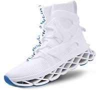 Hello MrLin Men's Running Shoes Slip On Athletic Blade Sock Sneakers Hip Hop Tennis Fashion White