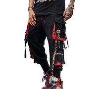 Hello MrLin Men's Techwear Pants Hip Hop Joggers Cargo Pants Baggy Streetwear Punk Trousers Harem