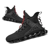 Hello MrLin Shoes for Men Comfortable Athletic Cross Trainer Casual Walking Fashion Slip On Running Shoes Mens Shoes Sock Sneakers Black Red