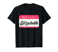 Hello, My Name is Elizabeth - Funny Elizabeth Name Value Graphic T-Shirt, Men, Black, S