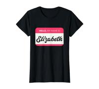 Hello, My Name is Elizabeth - Funny Elizabeth Name Value Graphic T-Shirt, Women, Black, L