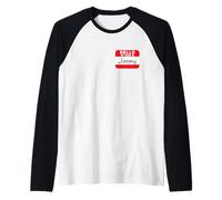 Hello My Name is Jimmy Funny Name Tag Raglan Baseball Tee
