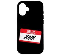 Hello My Name Is John Classic Name Tag Design Case for iPhone 16