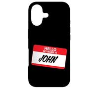 Hello My Name Is John Classic Name Tag Design Case for iPhone 17
