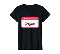 Hello, My Name is Joyce - Funny Joyce Name Value Graphic T-Shirt, Women, Black, S