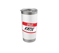 Hello My Name is Katie Classic Name Tag Design Stainless Steel Insulated Tumbler