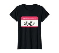 Hello, My Name is Kelly - Funny Kelly Name Value Graphic T-Shirt, Women, Black, S