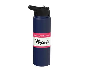 Hello, My Name is Mario - Funny Mario Name Stainless Steel Insulated Water Bottle