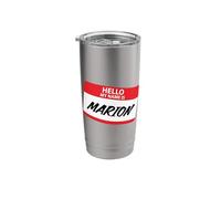 Hello My Name is Marion Classic Name Tag Design Stainless Steel Insulated Tumbler