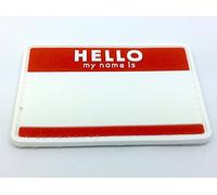 Hello My Name Is Name Tag Red PVC Airsoft Paintball Morale Patch