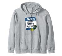 Hello My Name Is Nasty Nelson Funny Pickleball Zip Hoodie