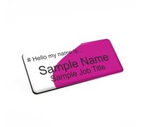 Hello My Name is Purple Slide Premium Durable Staff Badge 76 x 32mm White/Black