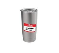 Hello My Name is Scott Classic Name Tag Design Stainless Steel Insulated Tumbler