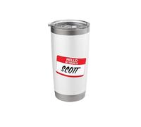 Hello My Name is Scott Classic Name Tag Design Stainless Steel Insulated Tumbler