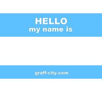 'Hello My Name is' Stickers/Name Label Tags - Blue & White 100-8cm x 6cm