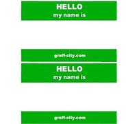 'Hello My Name is' Stickers/Name Label Tags - Green & White 100-8cm x 6cm