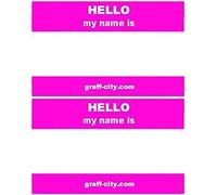 'Hello My Name is' Stickers/Name Label Tags - Pink & White 100-8cm x 6cm