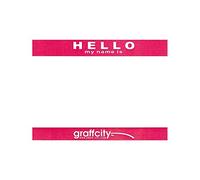 Hello My Name is' Stickers/Name Label Tags - Red & White - 8cm x 6cm (Red, A5 25 Stickers)