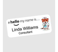 Hello My Name is Tiger Nurse Name Badge Text Logo 76 x 32 mm Student Doctor GP Healthcare Assistant Nurse Practitioner Clinical Medical