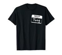 Hello My Name Is Tony - Funny Name Tag Personalized T-shirt T-Shirt